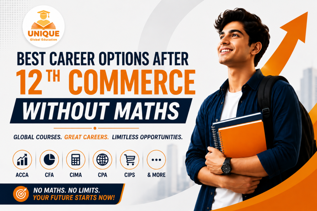 Best career options after 12th Commerce without Maths including ACCA, CFA, CIMA, CPA and CIPS