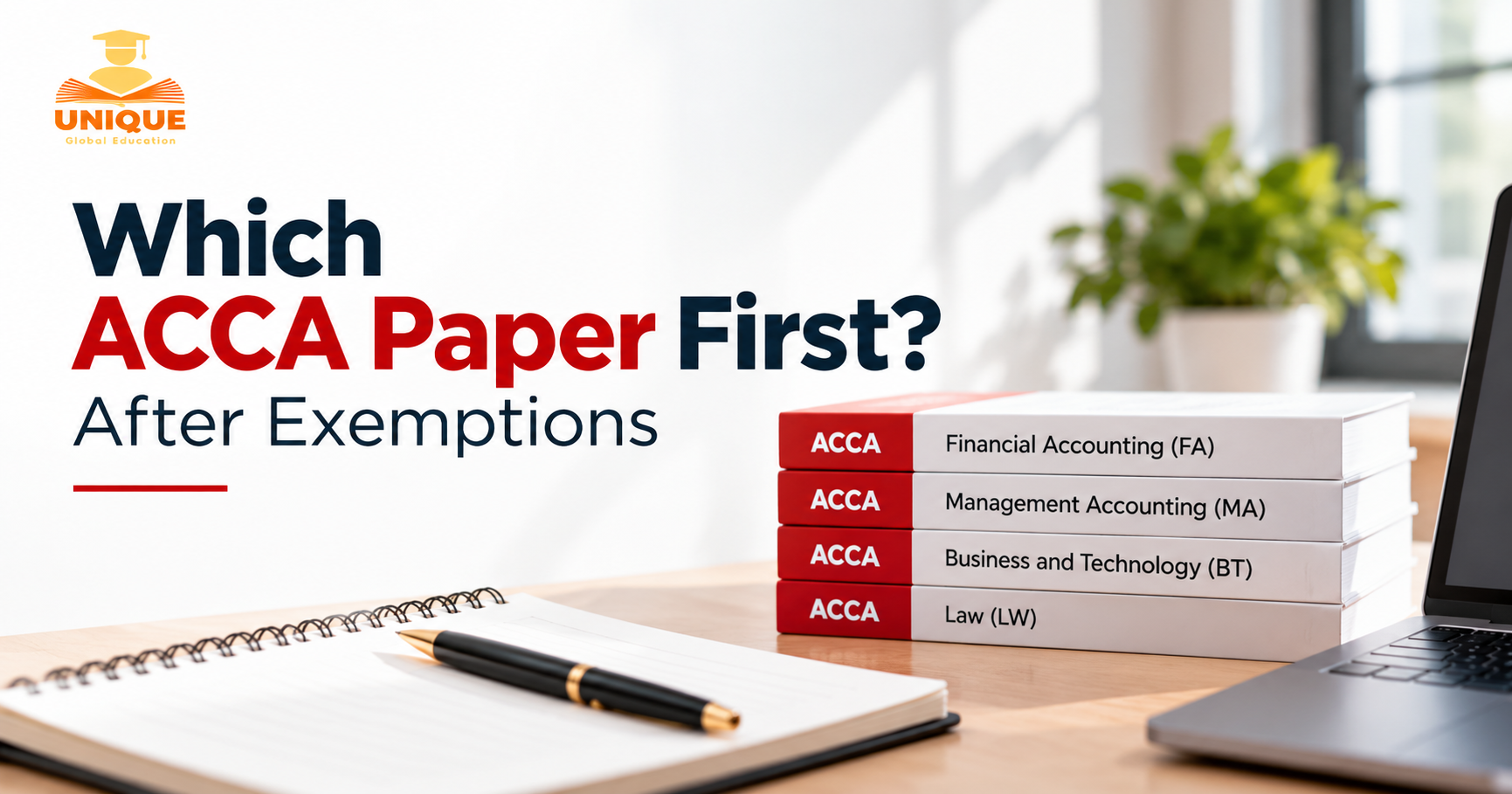 ACCA paper after exemptions guide showing different ACCA papers and how to choose your first exam