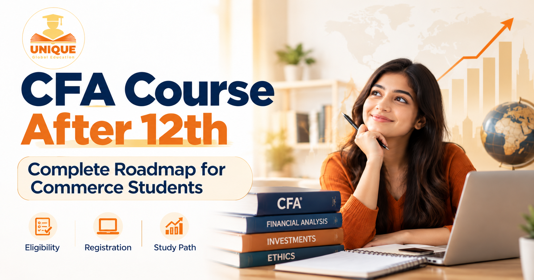 CFA Course After 12th roadmap for commerce students covering eligibility, registration, study path and CFA preparation